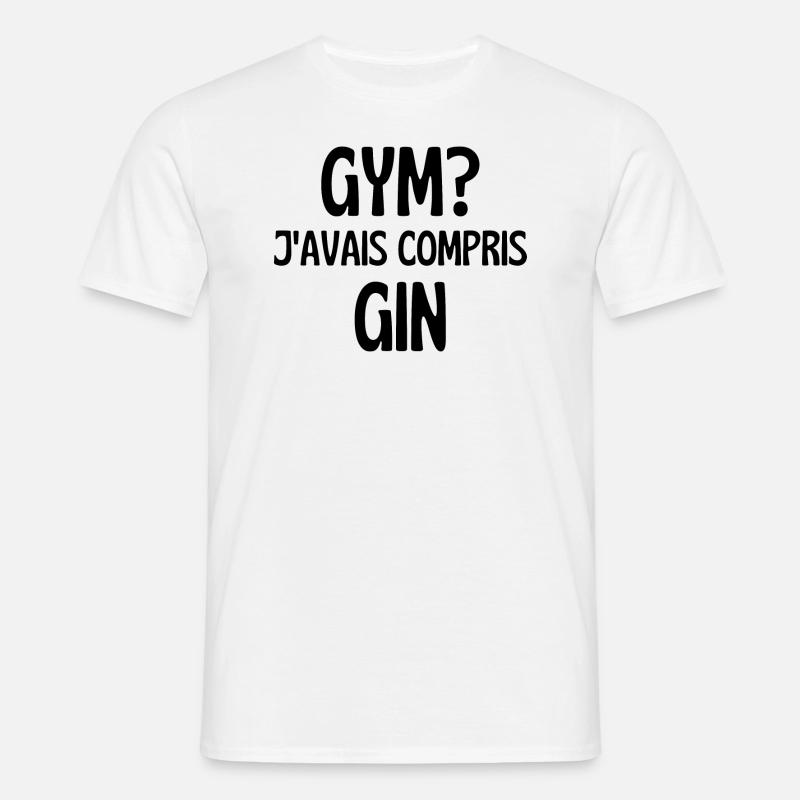 j'avais compris gin - T-shirt Homme - blanc