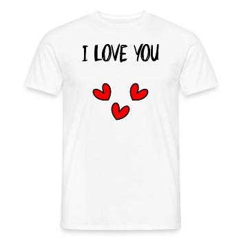 LOVE. I LOVE YOU. VALENTINE'S DAY. BACHELORETTE PARTY. I LOVE YOU. - Men's T-Shirt - white - Front - AI Model Male 178 dark (178cm)