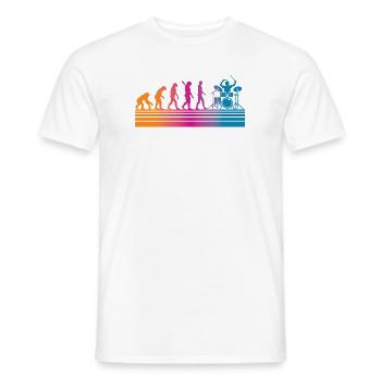 Batterie Batteur - T-shirt homme - blanc - Devant - AI Model Male 178 dark (178cm)