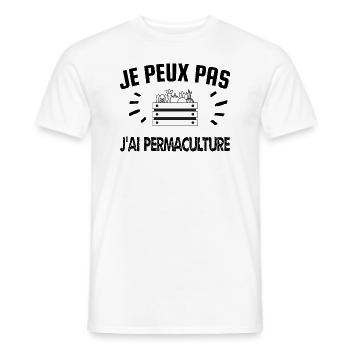 je peux pas j'ai permaculture - T-shirt homme - blanc - Devant - AI Model Male 178 dark (178cm)