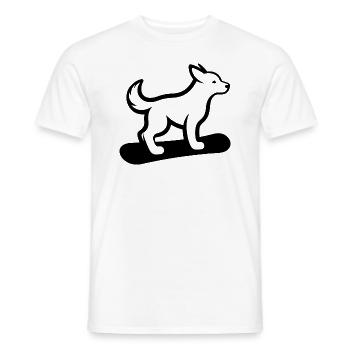 Hund Snowboard Snowboarder Minimalistisches Design - Männer T-Shirt - Weiß - Vorne - AI Model Male 178 dark (178cm)
