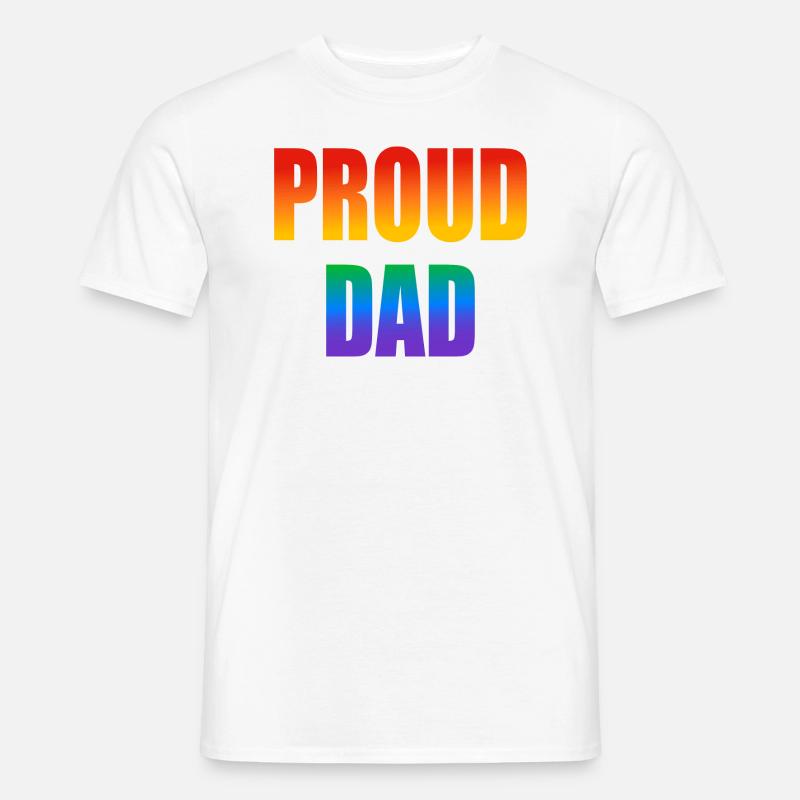 Stolzer Papa schwuler Regenbogen - Männer T-Shirt - Weiß