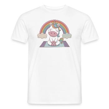 Yoga Unicorn - Men's T-Shirt - white - Front - AI Model Male 178 dark (178cm)