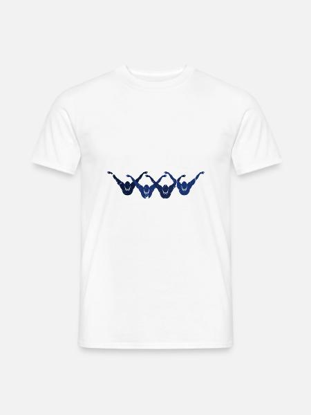 Schmetterling Schwimmen Silhouette Schwimmer - Männer T-Shirt - Weiß
