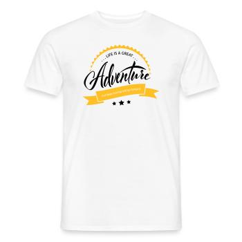 La vie est une grande aventure - T-shirt homme - blanc - Devant - AI Model Male 178 dark (178cm)