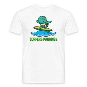 Kawaii Turtle Surfer - Sunglasses and - Men's T-Shirt - white - Front - AI Model Male 178 dark (178cm)