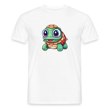 La petite tortue voit le monde - T-shirt homme - blanc - Devant - AI Model Male 178 dark (178cm)