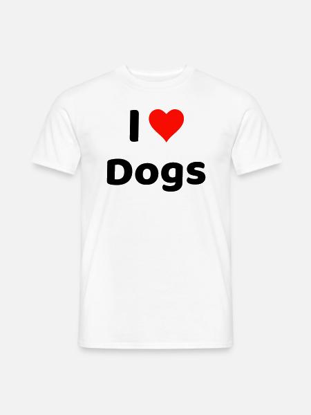 J’AIME LES CHIENS - Grand design pour les propriétaires de chiens !! - T-shirt homme - blanc