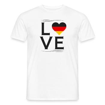 Love Germany Flag Fan Germany - Men's T-Shirt - white - Front - AI Model Male 178 dark (178cm)