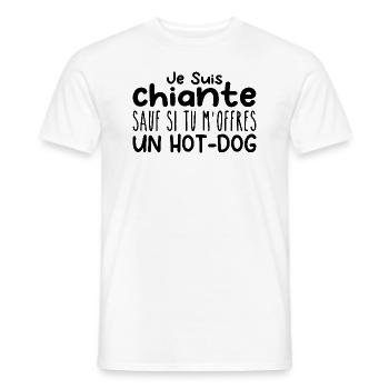 Frau, die es liebt: Hot Dog. Lustiger Design-Humor - Männer T-Shirt - Weiß - Vorne - AI Model Male 178 dark (178cm)