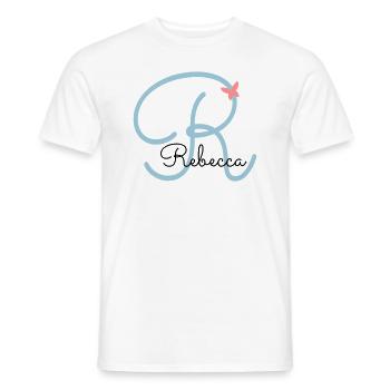 Rebecca surname first name - Men's T-Shirt - white - Front - AI Model Male 178 dark (178cm)
