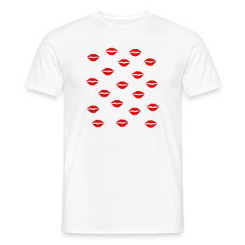 T-shirt bisous - T-shirt homme - blanc - Devant - AI Model Male 178 dark (178cm)