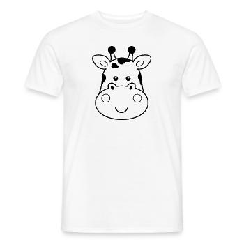 Giraffe for children and adults Giraffe head - Men's T-Shirt - white - Front - AI Model Male 178 dark (178cm)