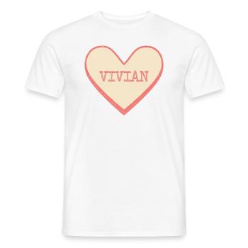 Vivian Name Vorname rosa Zucker Herz - Männer T-Shirt - Weiß - Vorne - AI Model Male 178 dark (178cm)