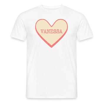 Vanessa Name Vorname rosa Zucker Herz - Männer T-Shirt - Weiß - Vorne - AI Model Male 178 dark (178cm)