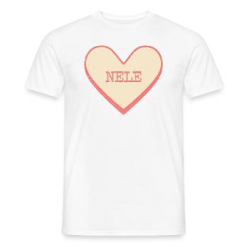 Nele Name Vorname rosa Zucker Herz - Männer T-Shirt - Weiß - Vorne - AI Model Male 178 dark (178cm)