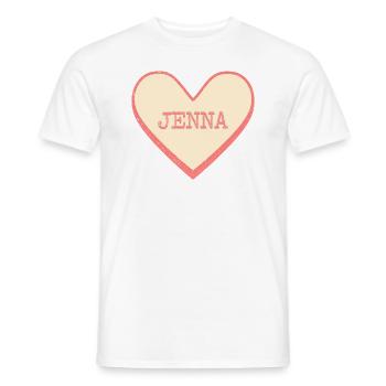 Jenna Nom Prénom Pink Sugar Heart - T-shirt homme - blanc - Devant - AI Model Male 178 dark (178cm)