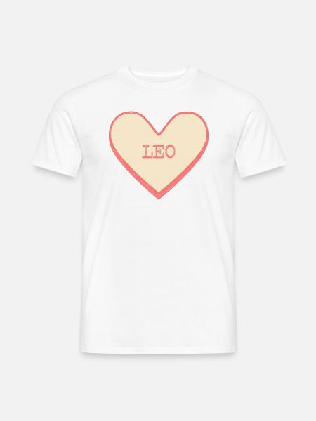 Leo Name Vorname rosa Zucker Herz - Männer T-Shirt - Weiß