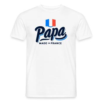 Papa Français Authentique - Cadeau Fête des Pères - T-shirt homme - blanc - Devant - AI Model Male 178 dark (178cm)