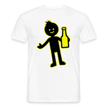 Silhouette de fête de consommation de bière - T-shirt homme - blanc - Devant - AI Model Male 178 dark (178cm)