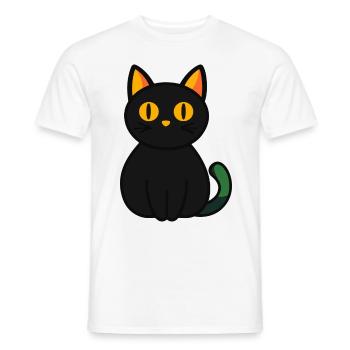Chat Halloween Drôle de chat - T-shirt homme - blanc - Devant - AI Model Male 178 dark (178cm)