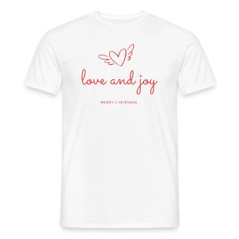 Love And Joy red - Männer T-Shirt - Weiß - Vorne - AI Model Male 178 dark (178cm)