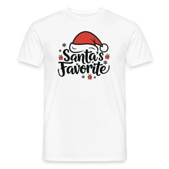 Le chapeau de Père Noël préféré du Père Noël - T-shirt homme - blanc - Devant - AI Model Male 178 dark (178cm)
