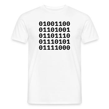 »LINUX« in Binärcode. - Männer T-Shirt - Weiß - Vorne - AI Model Male 178 dark (178cm)
