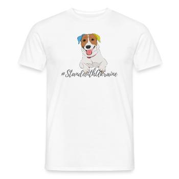 Stand with Ukraine, sapper dog Patron - Männer T-Shirt - Weiß - Vorne - AI Model Male 178 dark (178cm)