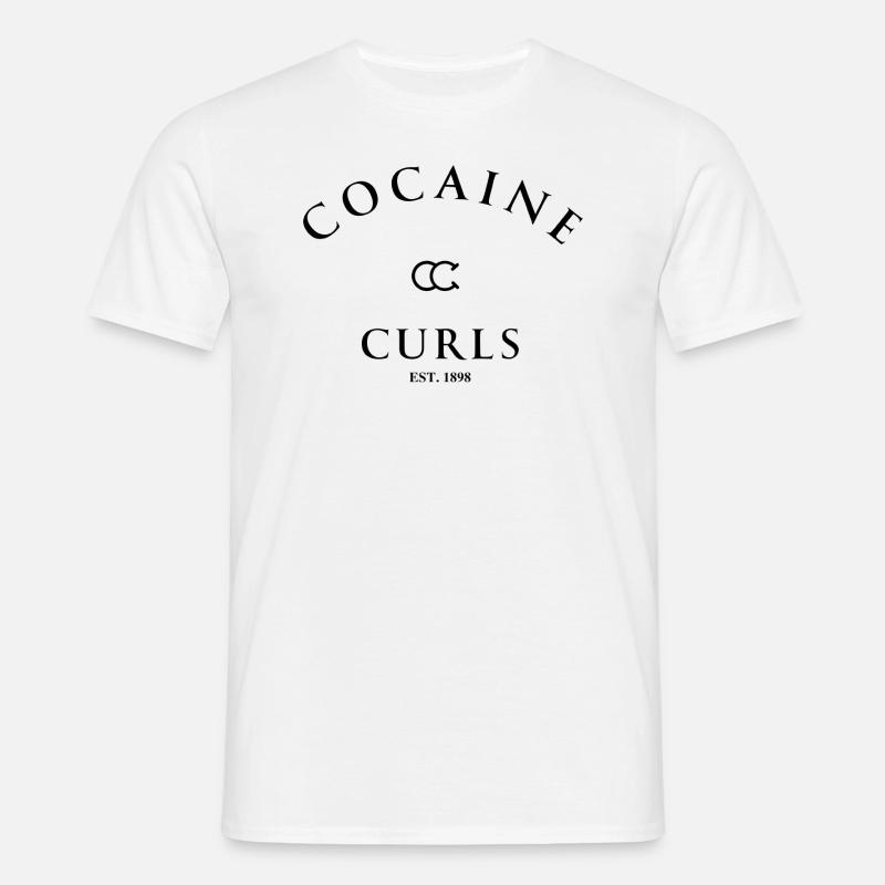 Cocaine and curls tee - T-shirt til herrer - hvid