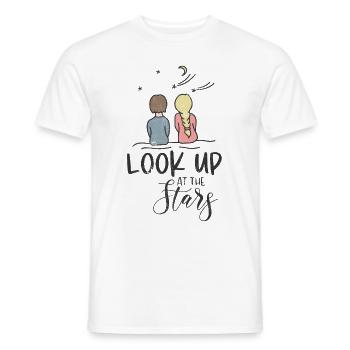 ÉTOILES ÉTOILES UNIVERS UNIVERS FUSÉE TERRE MOTIF - T-shirt homme - blanc - Devant - AI Model Male 178 dark (178cm)