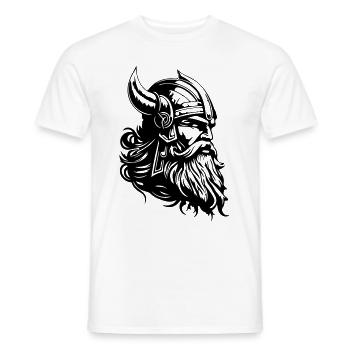 Viking Head Warrior Viking - Men's T-Shirt - white - Front - AI Model Male 178 dark (178cm)