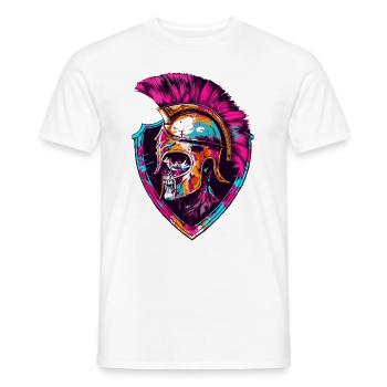 Gladiateur crâne spartiate - T-shirt homme - blanc - Devant - AI Model Male 178 dark (178cm)
