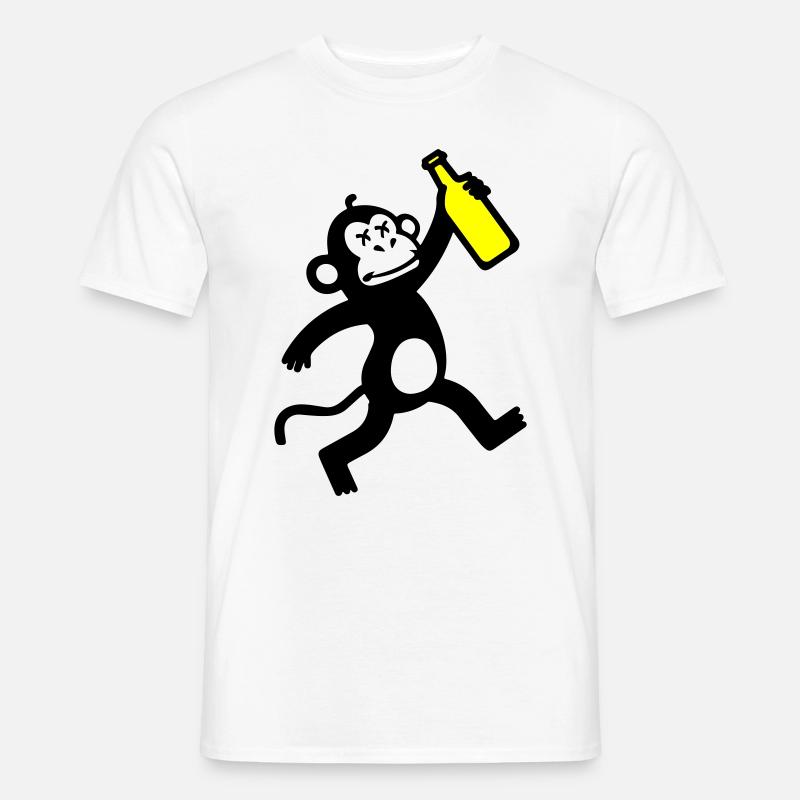 Affe Bier Party - Männer T-Shirt - Weiß