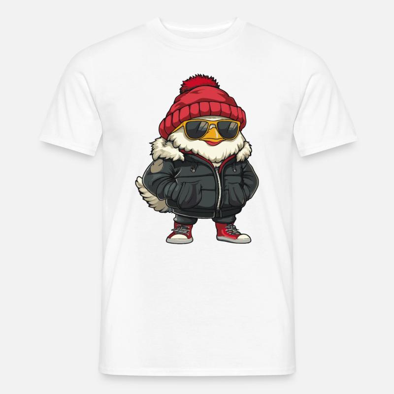 Hahn Winter - Männer T-Shirt - Weiß