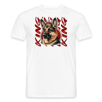 GERMAN SHEPHERD DOG KING CUTE BREED RESCUE - Men's T-Shirt - white - Front - AI Model Male 178 dark (178cm)