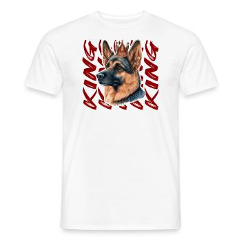 CHIEN BERGER ALLEMAND KING COMBAT RACE MIGNON - T-shirt homme - blanc - Devant - AI Model Male 178 dark (178cm)