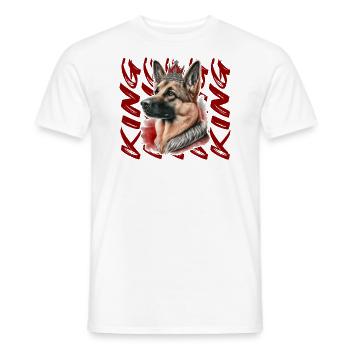 CHIEN BERGER ALLEMAND KING COMBAT RACE MIGNON - T-shirt homme - blanc - Devant - AI Model Male 178 dark (178cm)