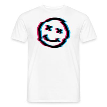 Smile Glitch - Männer T-Shirt - Weiß - Vorne - AI Model Male 178 dark (178cm)