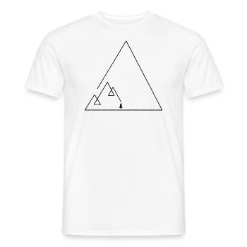 Geometric mountains with trees 🌲 - Men's T-Shirt - white - Front - AI Model Male 178 dark (178cm)