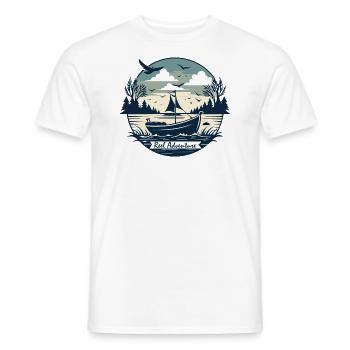 BOATS, REEL ADVENTURE - Men's T-Shirt - white - Front - AI Model Male 178 dark (178cm)