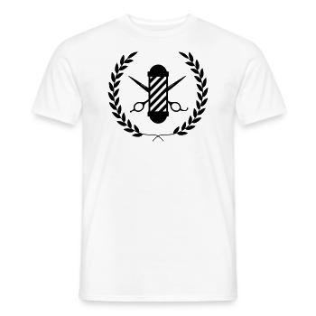 logo professionel de barbershop - T-shirt homme - blanc - Devant - AI Model Male 178 dark (178cm)