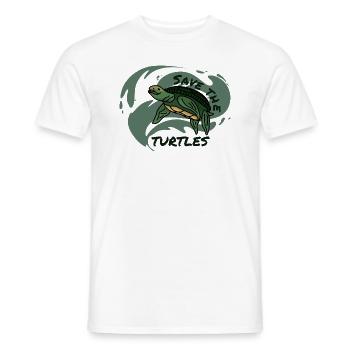 Sauvez l’eau des tortues vague de plastique marin - T-shirt homme - blanc - Devant - AI Model Male 178 dark (178cm)