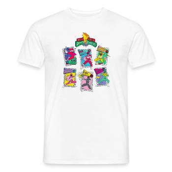 Power Rangers Retro Style Tous Rangers - T-shirt homme - blanc - Devant - AI Model Male 178 dark (178cm)