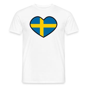 Schwedisches Herz - Männer T-Shirt - Weiß - Vorne - AI Model Male 178 dark (178cm)