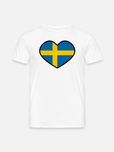 Sweden heart - Men's T-Shirt - white
