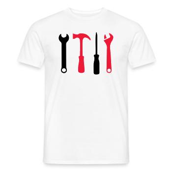 Icônes d’outils - T-shirt homme - blanc - Devant - AI Model Male 178 dark (178cm)