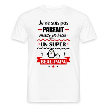 Pas parfait mais super beau papa, cadeau beau père - T-shirt homme - blanc - Devant - AI Model Male 178 dark (178cm)