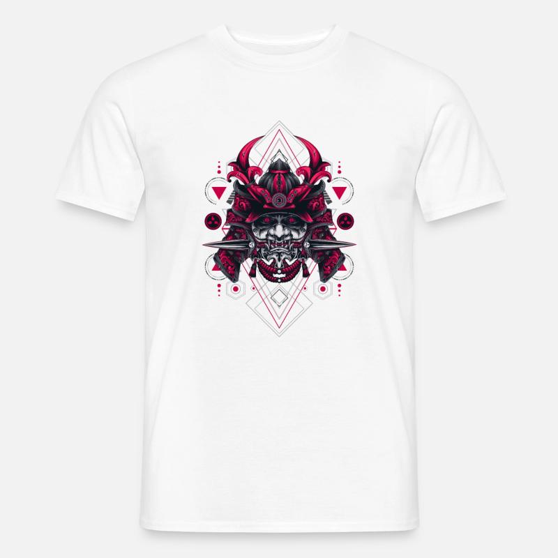 ONI SAMURAI SACRED GEOMETRY - Männer T-Shirt - Weiß