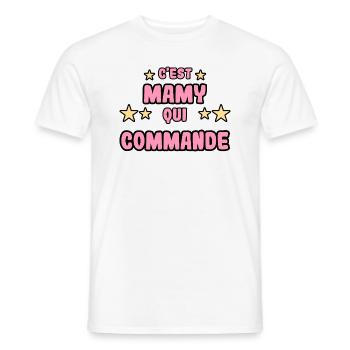 C'est mamy qui commande - T-shirt homme - blanc - Devant - AI Model Male 178 dark (178cm)